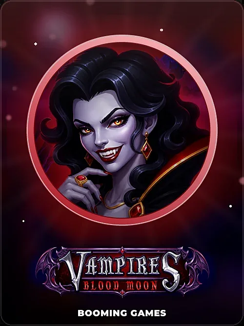 Vampires Blood Moon casino game tile in spotlight layout